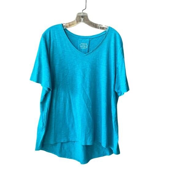 Chico's Aqua Teal Ultimate Tee Size XL Chico's Size 3 Stretch Comfort Classic - Picture 1 of 4